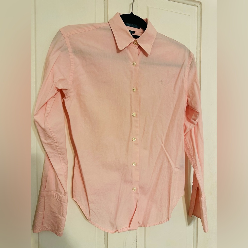 Ralph Lauren Light Pink Women Casual Button Down Shirt